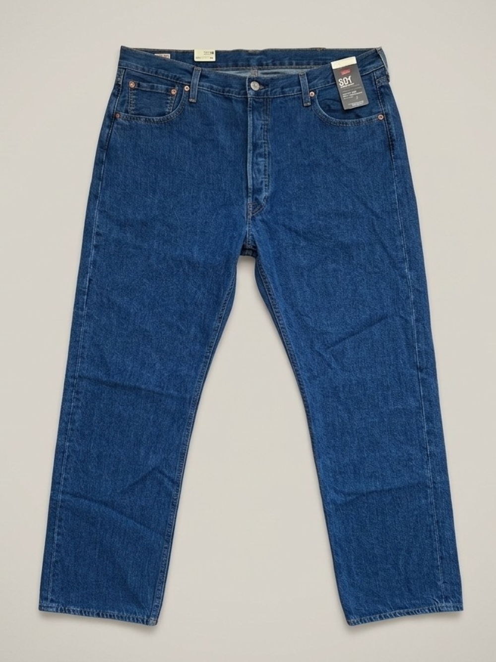 Levi's 501 Original Men's Dark Blue Straight Jeans, 100% Cotton, Button Fly